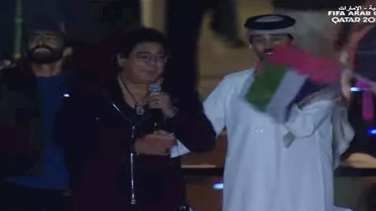 5 صور لظهور محمد منير في نهائي كأس العرب 2025