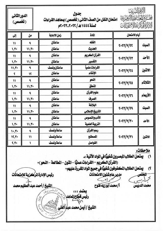 جداول-امتحانات-الدور-الثاني-بالأزهر-(3)