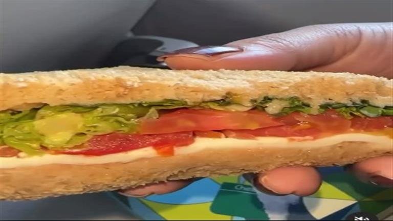 امرأة تعثر على أمر غير متوقع في ساندويتش على متن طائرة (صور)