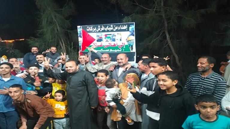 دقيق وأرز وبقوليات.. قرية في كفر الشيخ تدعم أهالي غزة بمواد غذائية