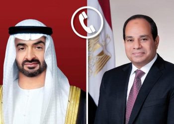 ‎ السيسي ورئيس الإمارات يتبادلان التهنئة بمناسبة عيد الفطر المبارك