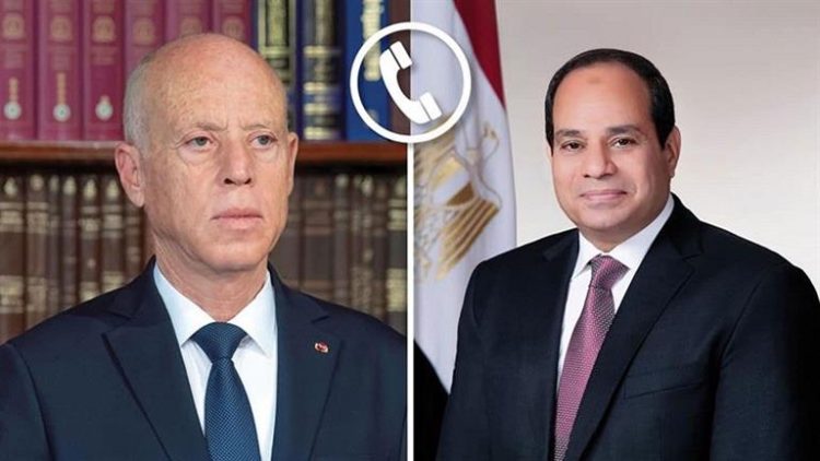 ‎ السيسي ورئيس تونس يتبادلان التهنئة بمناسبة عيد الفطر المبارك