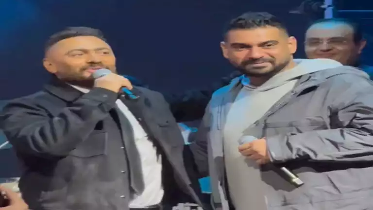 ليلة استثنائية.. تامر حسني وآدم يشعلان حماس الجمهور بحفلهما في”موسم الكويت” (صور)