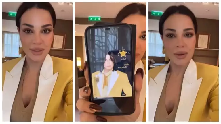 فيديو.. نادين نجيم تثير الجدل بعد حصولها على “جاكت” مايكل جاكسون الأصلي