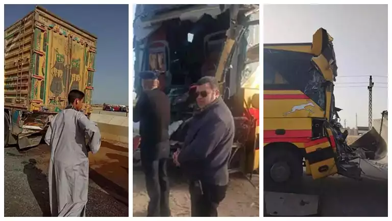 3 جثث و12 مصابًا… ننشر أسماء ضحايا حادث تصادم أتوبيس بسيارة نقل في المنيا