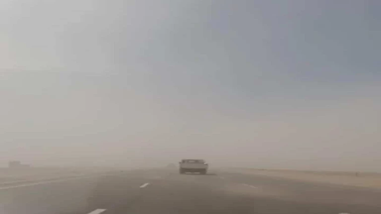 عاصفة رملية تضرب جنوب سيناء.. والمحافظة تحذر السائقين- صور