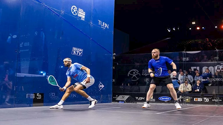 جويل ماكين يقصي الإنجليزي محمد الشوربجي من بطولة الجونة الدولية البلاتينية للاسكواش