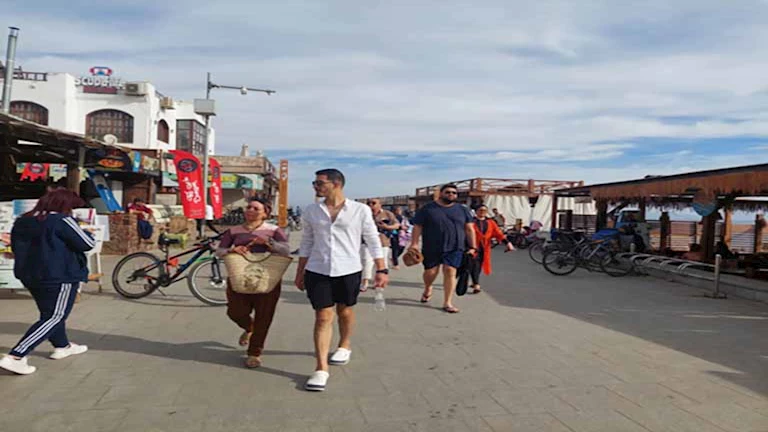 بـ 100% إشغال سياحي.. مدينة دهب كاملة العدد فى شم النسيم