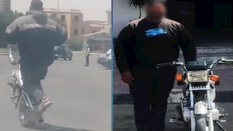 أمن الجيزة يعاقب عامل دليفري يستعرض بموتوسيكل