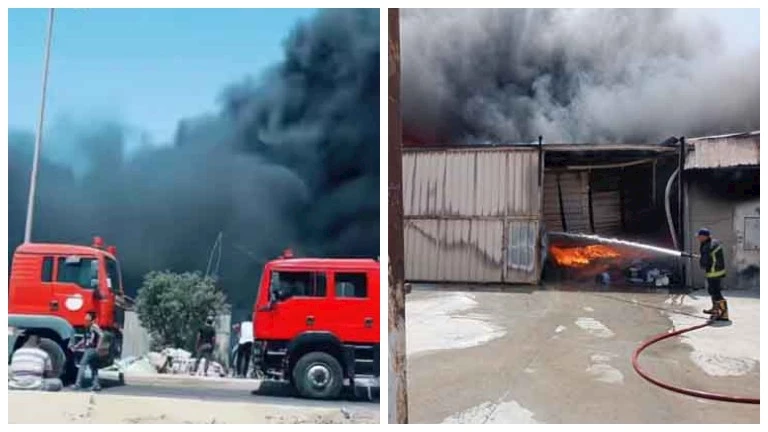 حريق بمصنع كرتون في أكتوبر.. والحماية المدنية تمنع امتداده (صور)