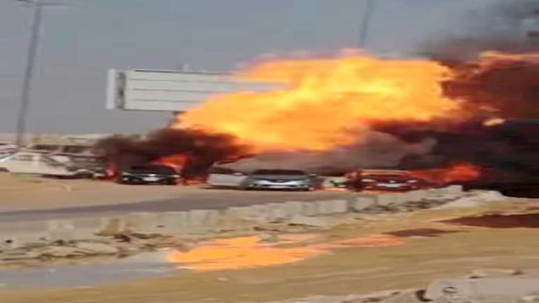 انفجار خط غاز يهزّ طريق الواحات ويشعل النيران في سماء أكتوبر