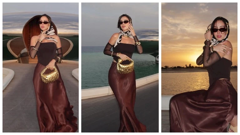 بسمة بوسيل بفستان أسود على البحر.. أحدث ظهور في اليونان