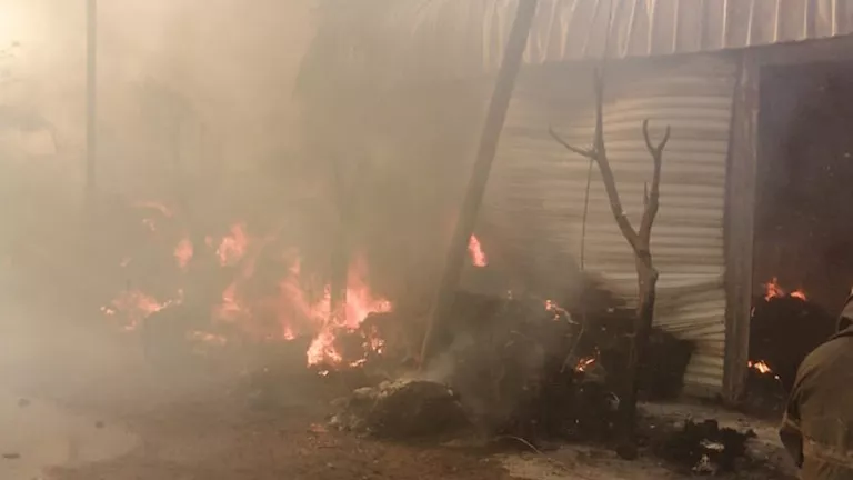 السيطرة على حريق داخل ورشة تصنيع قطن في سمنود -صور