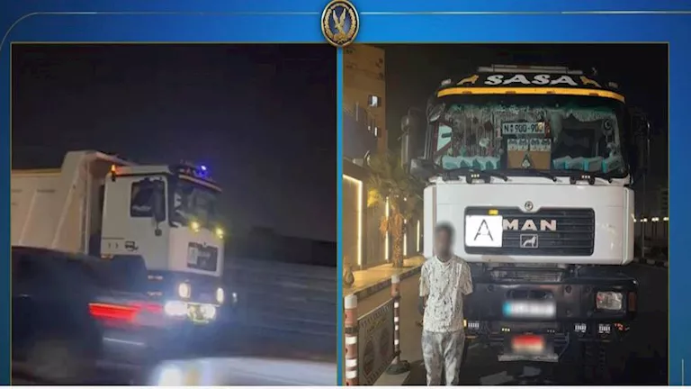 ضبط قائد سيارة نقل يسير عكس الاتجاه بمدينة نصر