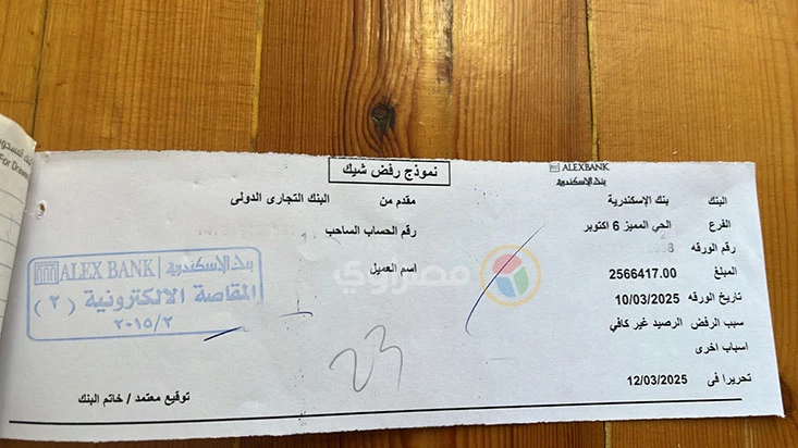 الشيكات المرفوضة