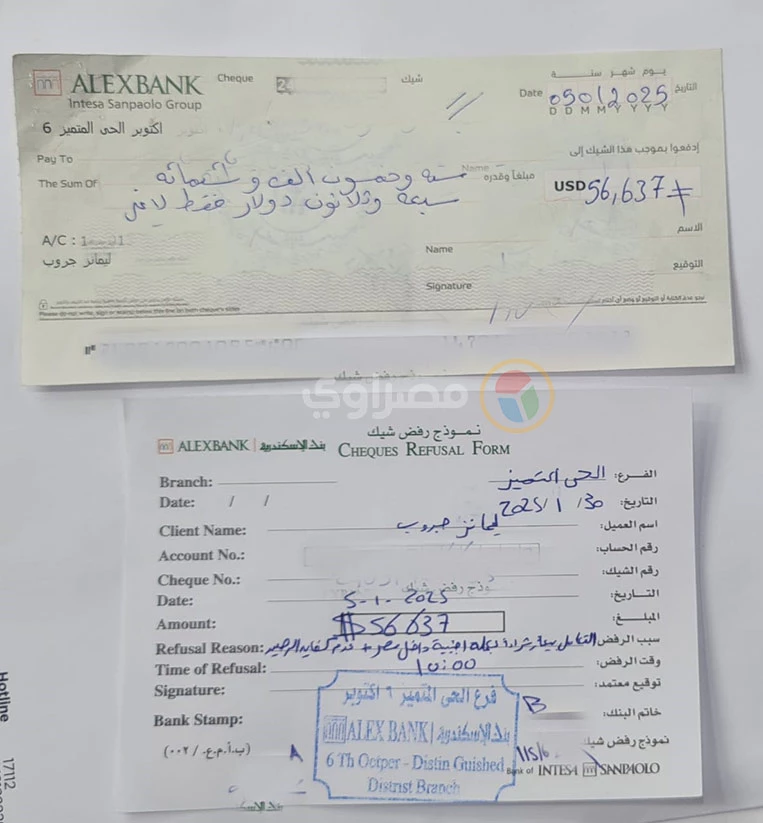 الشيكات المرفوضة