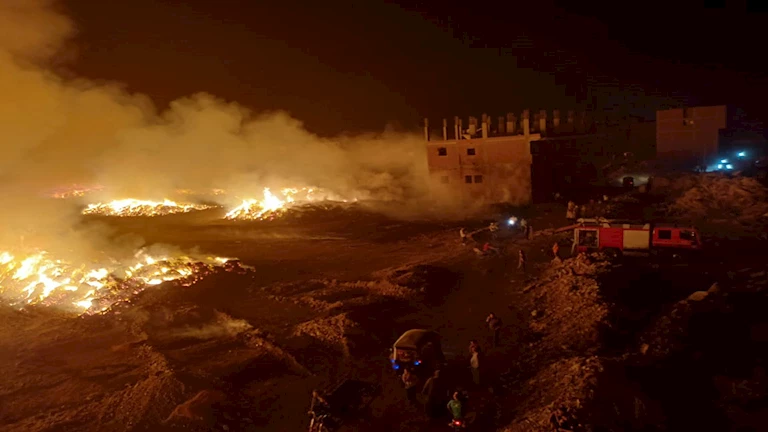 تداعيات حريق الغربية.. قطع الكهرباء والغاز عن شبراملس واستمرار عمليات الإطفاء فى شونة الكتان