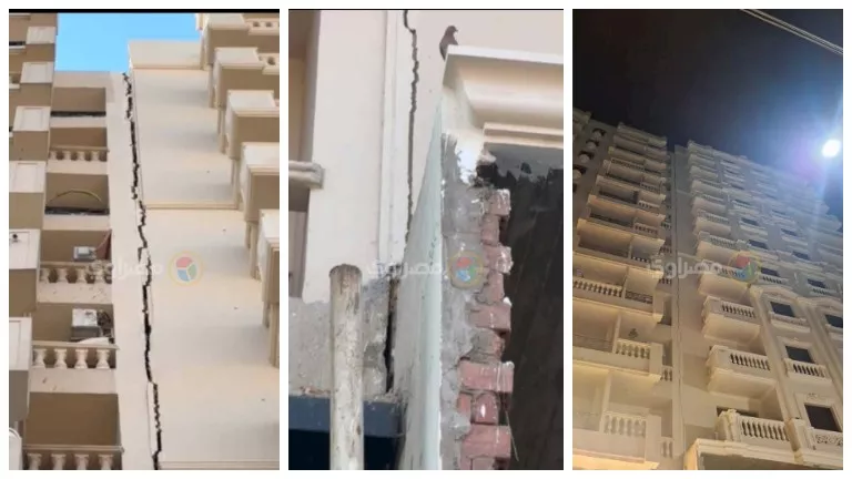 إجراءات عاجلة بعد رصد عقار مائل بـ”حي غرب” أسيوط (صور)