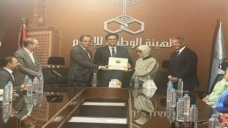 الوطنية للإعلام تكرم هدى نجيب محفوظ (تفاصيل)