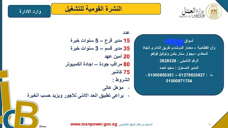 فرص عمل في كبرى الأسواق التجارية بالقاهرة.. الشروط وخطوات التقديم