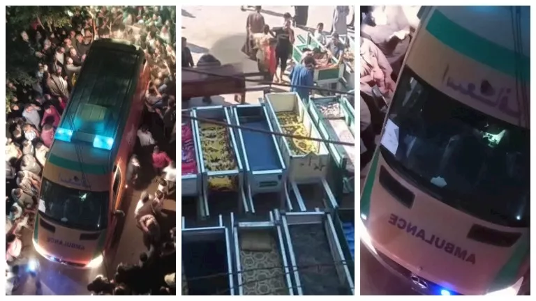 أسماء الضحايا على سيارات الإسعاف لتسهيل وداع “صبايا العنب” بالمنوفية