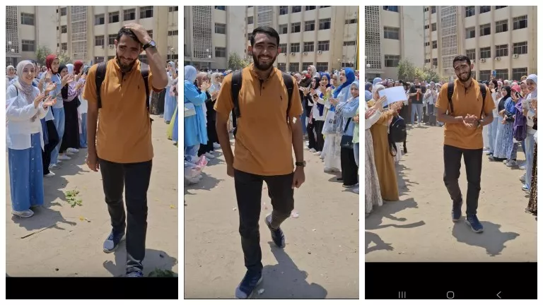 كرّموا زميلهم طالب آداب الزقازيق بممر شرفي: كان بيذاكر لنا (صور)