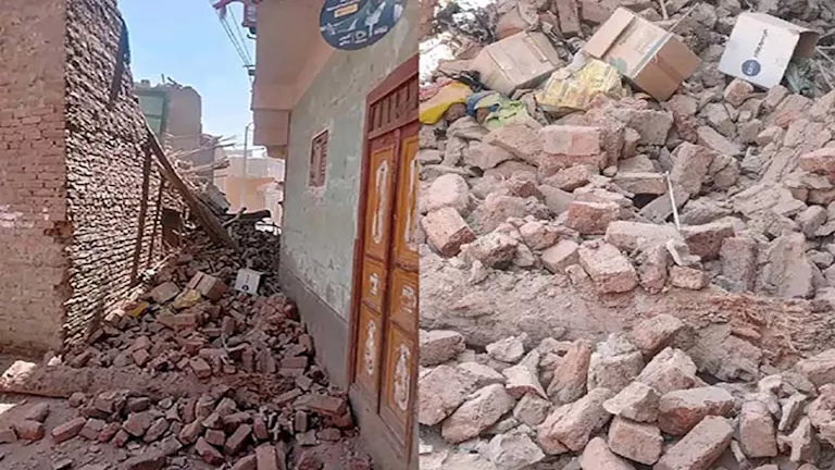 أم وأطفالها في العراء.. انهيار منزل يشرّد أسرة كاملة بالأقصر (صور)