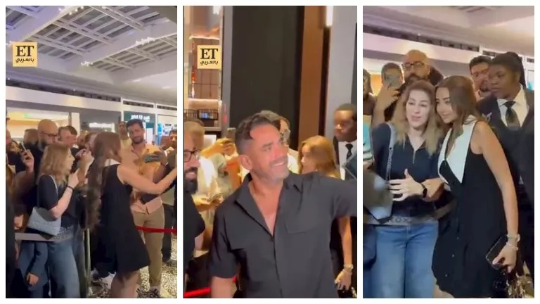 الجمهور يحاصر أمير كرارة وهنا الزاهد بالعرض الخاص لفيلم الشاطر في دبي