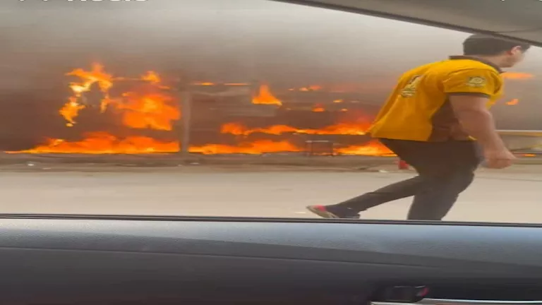 حريق هائل يلتهم مطعم مأكولات سورية شهير بالإسكندرية- صور