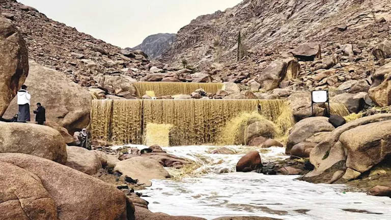 شلالات الأمطار تزين جبال كاترين (صور)