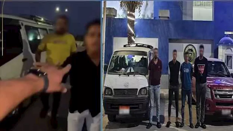 على طريقة حادث الواحات.. ضبط المتهمين بمطاردة سيارة ومعاكسة سيدة بالشر