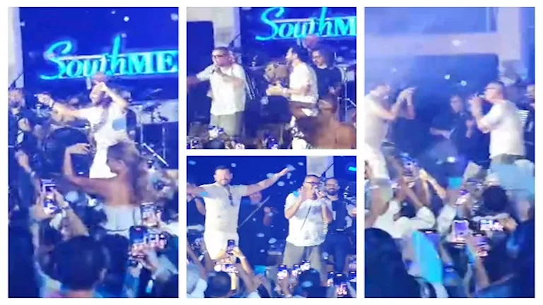 بالفيديو.. رقص أحمد حلمي وعمرو يوسف مع الهضبة في حفل الساحل