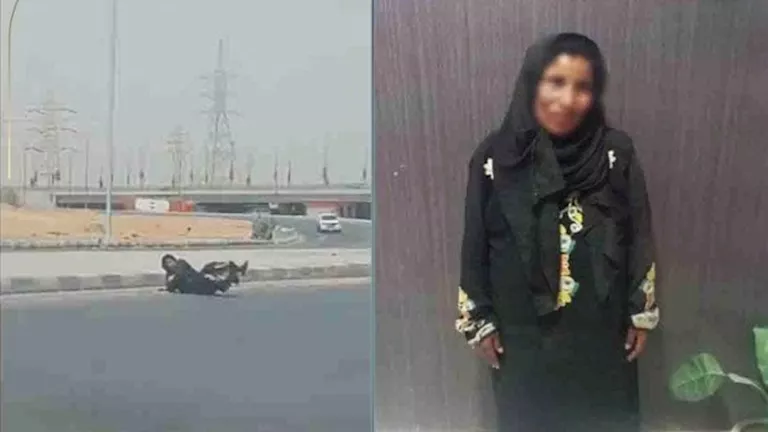 تفاصيل فيديو لسيدة تلقي بنفسها أمام السيارات بالشرقية