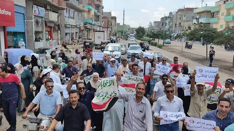 مسيرة حاشدة في أولاد صقر لدعم انتخابات الشيوخ بالشرقية (صور)