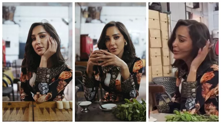 “شاي بالنعناع وطاولة”.. أحدث جلسة تصوير لـ بسمة بوسيل داخل مقهى شعبي