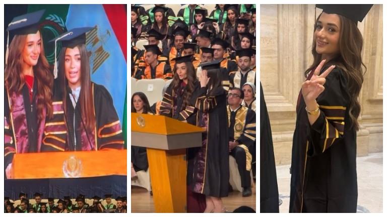 15 صورة من حفل تخرج ليلى أحمد زاهر وشقيقتها ملك