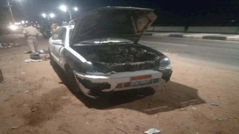 إصابة شخصين في حادث تصادم تاكسي بعربة كارو بأسيوط -صور