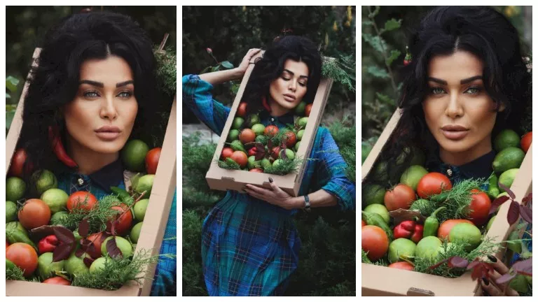 “قفص خضار”.. نادين الراسي تفاجئ المتابعين بإطلالة غريبة من جلسة تصوير