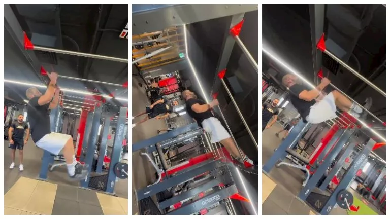 أحمد السقا يؤدي تمارين رياضية شاقة داخل الجيم (صور وفيديو)