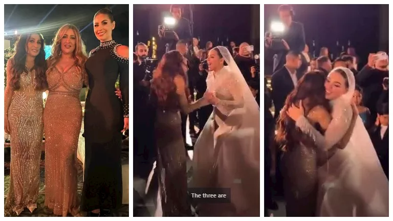 “فرحة أم العروسة”..فريدة محمد هنيدي ترقص مع والدتها في حفل زفافها