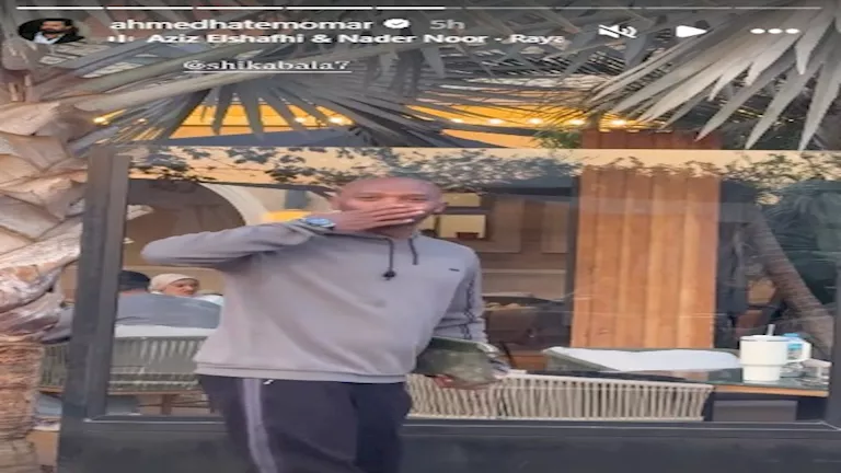 موقف طريف بين شيكابالا والفنان أحمد حاتم (صور)