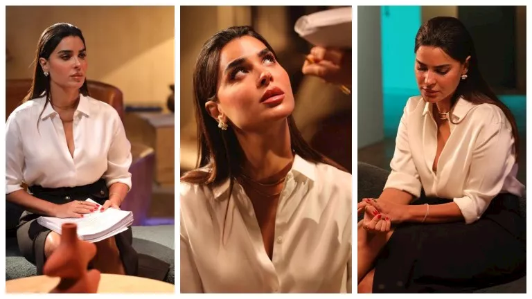 نورهان منصور تتألق في أحدث جلسة تصوير من كواليس مسلسل “التمثيلية”