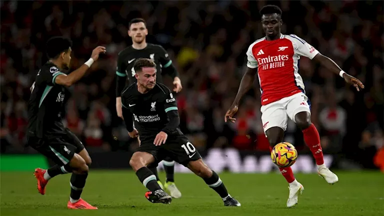 مباراة ليفربول وآرسنال في الدوري الإنجليزي لحظة بلحظة