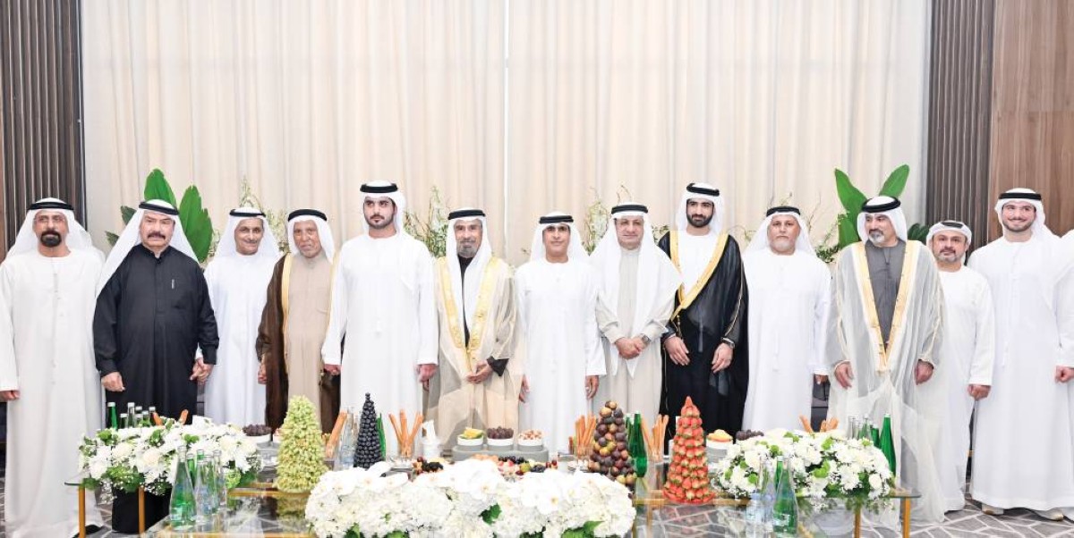  سالم بن سلطان القاسمي وحميد القطامي والعريس وجانب من حضور الحفل 